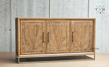 Image focusing on the edge and frame construction of the Darcy Oak Buffet/Sideboard, emphasizing its robust design.