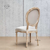 Back view of the Eliza Chair, highlighting the graceful curves and traditional design elements.
