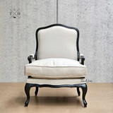 Front perspective of the classic French Provincial occasional armchair