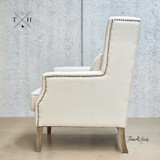 Left side profile highlighting the chair’s natural beige hue perfect for Hamptons Style.