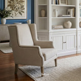 Designer linen wingback armchair for premium Australian interiors