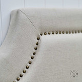 Close-up image highlighting the texture and quality of the natural linen fabric