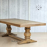 Image capturing the symmetrical design of the Bedford Oak Dining Table’s front, emphasizing elegance