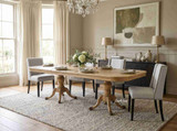 High-end upholstered dining chair with black timber legs by Thomas and Hurley, ideal for Hamptons, contemporary classic, and modern farmhouse interiors.