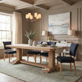 Designer oak dining table by Thomas and Hurley with clean architectural lines, substantial craftsmanship, and warm natural oak finishes.