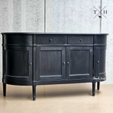 Silhouette view of the Louis Buffet Petite, emphasizing its graceful contours and the harmonious balance between classic elegance and contemporary design