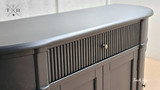 Close-up showcasing the intricate grooved detailing of the Louis Buffet's drawers.