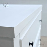 Close-up of the chest edge detailing the paint stroke finish.
