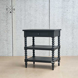 Angled side view of the Montclair Bedside Table highlighting the sleek lines and classic design.