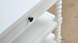 Top view of the Montclair Bedside Table showing the smooth, flat surface and paint stroke patina