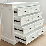 Angled front view with the drawers open displaying the storage space.