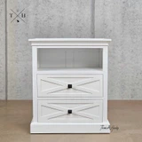 Front view of the Fremont Bedside showcasing its elegant white finish.