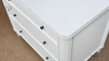 Detailed top view of the Brynmore 3 Drawer Bedside featuring the elegant design and curve detail