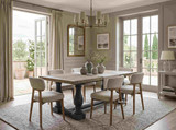 Traditional style oak dining table with carved pedestal legs, perfect for large family gatherings, part of the Thomas and Hurley Parkhouse range