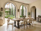 The Parkhouse oak dining table double pedestal base for Hamptons style dining spaces, or modern contemporary dining and living spaces