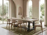 Parkhouse double pedestal oak dining table by Thomas & Hurley, a large 8 to 10 seater luxury dining table