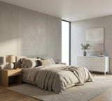 Piastri 6 Drawer Chest with elegant clean lines for luxury bedroom and living room interiors.