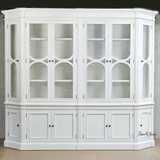 Front view of the Stonefield Double Display Cabinet, showcasing its pristine white finish and elegant glass doors.