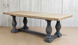 View of the Parkhouse Double Pedestal Dining Table from the side, showing both pedestals.