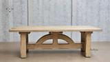 Focus on the Trailbridge Table’s 'bridge-style' leg design, blending strength with elegance