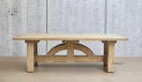 Length view along the table’s length, emphasizing its 320cm size and unique leg design
