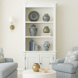 Front view of the Stonefield Single Bookcase in a Classic Modern Living room