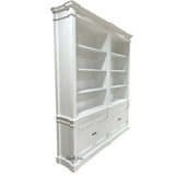 Angled view of the Stonefield Double Bookcase Wall Unit, showcasing its elegant craftsmanship, deep shelving, and the versatility to serve as both a bookcase and a display unit in any stylish home.