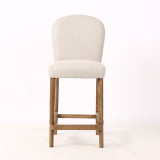 Front view of the Stratford Kitchen Stool in premium textured weave with natural timber legs by Thomas & Hurley, showcasing contemporary design and Hamptons style for kitchen islands.