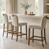 Luxury kitchen counter stool by Thomas and Hurley combining timeless craftsmanship with contemporary designer styling