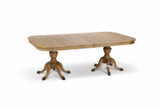 Elegant Thomas & Hurley Berkshire Double Extension Table in closed position showing smooth oak grain, pedestal base, and sophisticated Hamptons aesthetic.