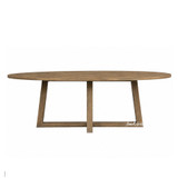 Ovalis 240cm Dining Table in natural oak front view large oval timber dining table