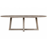 Ovalis 280cm Dining Table in brushed oak front view large oval timber dining table