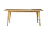 Front view of the Lofthouse natural oak dining table showcasing minimalist contemporary design and premium timber craftsmanship for modern dining rooms.