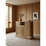 Oak writing desk in the closed position