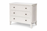 The Lando 3 Drawer Chest top angled view showcasing its elegant design and proportions.