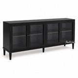Designer Parker media cabinet by Thomas & Hurley, modern classic black sideboard with storage