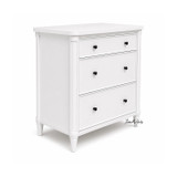 The Brynmore 3 Drawer Bedside/Side Table in White by Thomas and Hurley, perfect for modern Hamptons inspired or luxury coastal interiors.