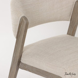 Refined dining chair with brushed oak legs for modern Hamptons interiors