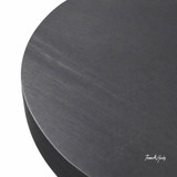 Close up of the top of the contemporary Parker Coffee Table in black timber, showing the brushstroke finish