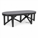 Luxury oval coffee table in black timber by Thomas and Hurley