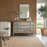 Front view of the Haslemere 3 Drawer Chest showcasing its weathered vintage patina.