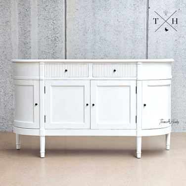 Frontal view of the Louis Petite Sideboard, demonstrating functionality