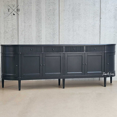 Angled view of the Louis Sideboard, giving a comprehensive look at its design