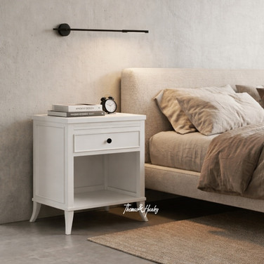 Piastri 1 Drawer Bedside / Side Table - White