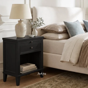 Lando 1 Drawer Bedside in Black