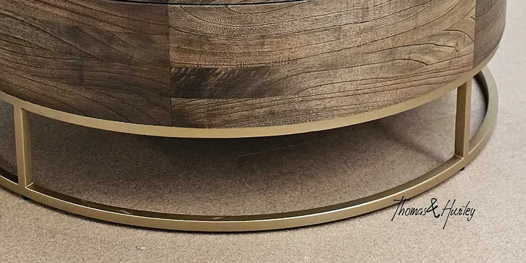 Dining table with metal base