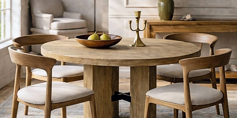 Natural timber dining table