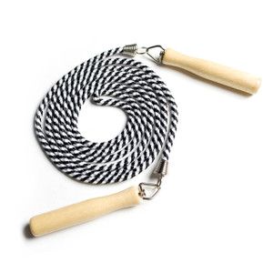 CAP Adjustable Cotton Jump Rope with Wooden Handle CAP Adjustable Cotton Jump Rope with Wooden Handle