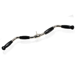 CAP Curl Bar with Rubber Handgrips and Revolving Hanger, 28 in CAP Curl Bar with Rubber Handgrips and Revolving Hanger, 28 in
