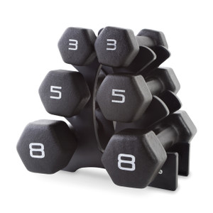 CAP Neoprene Coated Dumbbell Set with Rack, Black, 32 lb CAP Neoprene Coated Dumbbell Set with Rack, Black, 32 lb